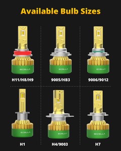 BOSLLA <span class=keywords><strong>Ampoule</strong></span> LED de phare de <span class=keywords><strong>voiture</strong></span> 3 couleurs H7 H4 H11 9005 HB3 9006 Blanc Jaune, Feu de brouillard LED Canbus, Lampe avant automobile C4 Caméléon - Product Image 6