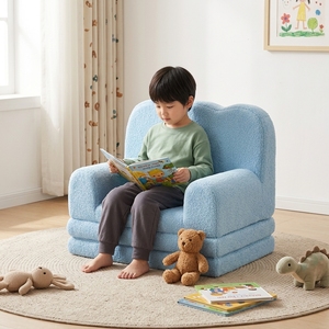 Factory Wholesale 2 in 1 Convertible Plush Soft Toddler <b>Sofa</b> Foldable Chair Kids Couch for <b>Play</b> Living Room Playroom Bedroom - Product Image 4