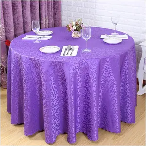 Housses de table en polyester avec imprimés, couvre-nappe ronde, en textile bon marché, pour hôtel, maison, restaurant, banquet de mariage, 220 x cm