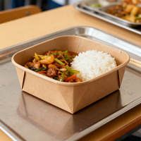 Boîte de rangement alimentaire en papier, épaisse, carrée, compostable, empilable, résistante au congélateur, de qualité alimentaire, robuste et fiable