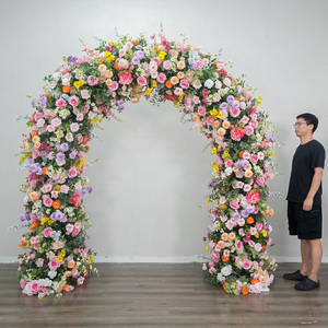 Arco Floral Artificial de Seda Personalizado, Arco de Boda con Rosas Multicolores, Decoración de Fondo para Escenario, Hecho a Mano, Ecológico - Product Image 1