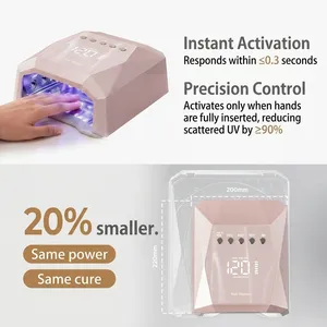 Lampe à ongles UV LED rechargeable 120W avec 45 grosses perles et base miroir, séchoir à gel rapide pour les pieds - Product Image 4