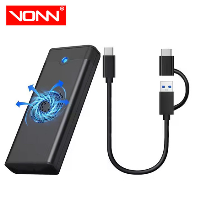 Factory-Built M.2 USB 3.1 Mobile Box NVME NGFF 2-in-1 Dual Protocol External Solid State HDD Enclosure Built-in Fan Cooling