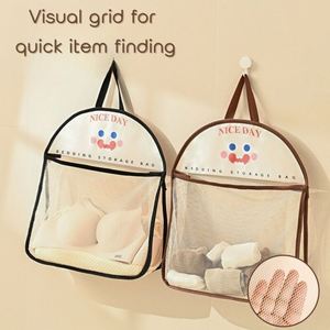 Wall-Mounted Breathable Mesh Storage <b>Bag</b> Sundries Organizer Sock Storage Underwear Organizer Space-Saving Wall Mounted <b>Net</b> <b>Bag</b> - Product Image 3