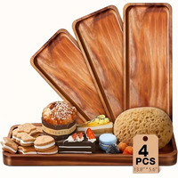 Assiette à dîner en bois personnalisée pour la décoration de la cuisine, peut être utilisée pour les fêtes, les buffets, les barbecues, les hôtels, etc. Assiettes à dîner en bois