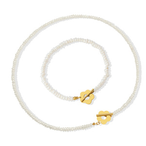 Collana di <span class=keywords><strong>perle</strong></span> d'acqua dolce barocca in acciaio inossidabile placcato oro all'ingrosso per ragazze - Product Image 4