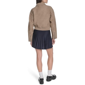 Veste en cuir polaire imperméable et respirante pour femme, couleur unie, coupe ajustée, style yoga, motif peau de serpent, collection hiver, écologique, tendance - Product Image 4