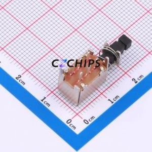 PS-22F03-N-B Push Button Switch Through hole,P=3.2mm Switch Double Pole Double Throw No Lock Right Angle Insert 200mA - Product Image 2