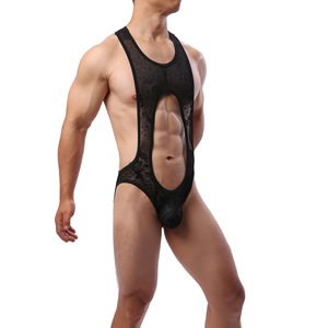 Sous-vêtements en dentelle, <span class=keywords><strong>lingerie</strong></span> sexy, <span class=keywords><strong>body</strong></span> sculptant pour <span class=keywords><strong>homme</strong></span>, combinaison noire - Product Image 2