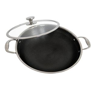 <span class=keywords><strong>Wok</strong></span> de Aço Inoxidável Chinês de 26cm, Fácil de Limpar, com Dupla Face, Antiaderente e com Dupla Alça - Product Image 3