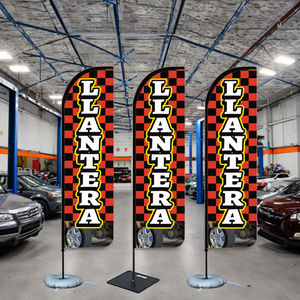 Werbe großhandel Personalisieren Sie Autoreifen Autowerk statt Verkauf Werbung Handel Display Wind dichte Teardrop Beach Feather Flag - Product Image 2