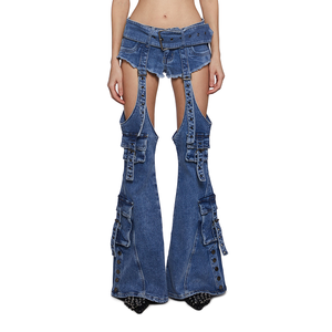 2025 da <span class=keywords><strong>donna</strong></span> Y2K Sexy cintura svasata Jeans-<span class=keywords><strong>pantaloni</strong></span> in Denim elasticizzato <span class=keywords><strong>a</strong></span> <span class=keywords><strong>vita</strong></span> <span class=keywords><strong>bassa</strong></span> con fibbia in metallo per il commercio all'ingrosso/ordine all'ingrosso Logo personalizzato OEM - Product Image 1
