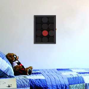 Vitrine murale Mstrse pour rondelle de hockey en <span class=keywords><strong>bois</strong></span> <span class=keywords><strong>massif</strong></span> avec verre véritable, cadre rouge, finition acajou - Product Image 2