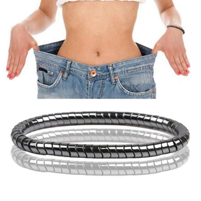 Weight Loss Magnetic Therapy Bracelet 8mm Black Hematite Stone Beads Stretch Health Care Bracelet Jewelry Gift