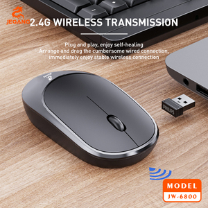 JEQANG JW-6800 Ergonomic 2.4GHz Bàn phím không dây kết hợp chuột quang đa phương tiện vật liệu nhựa không thấm nước Máy tính để bàn sử dụng mới - Product Image 4