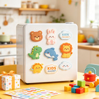 Imanes de nevera de dibujos animados para niños, imanes de nevera de PVC suave con forma de animales, juego de regalo de juguetes de neodimio fuertes