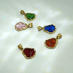 Collier pendentif Bouddha <span class=keywords><strong>en</strong></span> pierres précieuses multicolores, collection Serene Elegance Peaceful Jewelry pour une vie pleine de conscience - Product Image 5