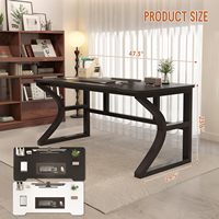 Escritorio Metálico para Computadora, para Oficina en Casa, Espacio Pequeño, Almacenamiento, Juegos, Altura Ajustable, Esquinas Reforzadas, Tablero Grande