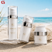 Flacon pompe sans air en acrylique pour cosmétiques, soins de la peau, sérum, beurre corporel, couleur personnalisée, élégant et luxueux, 15 ml/30 ml/50 ml