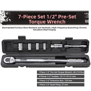 7 buah Set kunci pas torsi roda bergigi 1/2 inci alat perbaikan rel umum profesional - Product Image 5