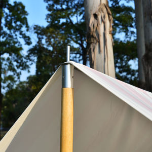 Cabane en toile rayée <span class=keywords><strong>chic</strong></span> - Abri en A facile à installer avec des poteaux en bois pour la location <span class=keywords><strong>de</strong></span> clubs <span class=keywords><strong>de</strong></span> plage <span class=keywords><strong>de</strong></span> luxe - Product Image 3