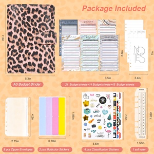 L'elegante raccoglitore con stampa leopardata rosa può essere personalizzato nel <span class=keywords><strong>libro</strong></span> di bilancio per la gestione finanziaria del taccuino in contanti - Product Image 3