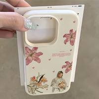 Nouvelle coque de téléphone en imitation cuir avec motif de fleurs peintes à l'huile pour iPhone 18 13 11 XR 17 13 Pro Max