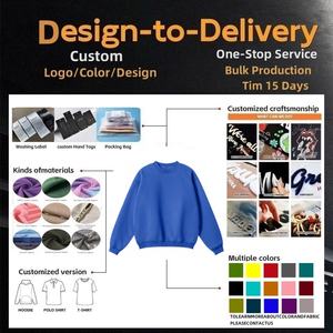 Sweat-shirts unis pour hommes de haute qualité en gros, à bas prix, avec broderie de logo personnalisée, épaules tombantes, 100 % coton, col rond - Product Image 4