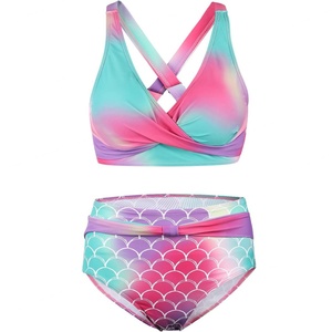 2025 Custom <b>Bikinis</b> High Hip Swimsuits Factory 2-Piece Swimwear Diamond Decoration Digital Printing Letter Fruit Geometric - Product Image 3