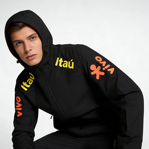 Chaqueta Cortavientos con Capucha Transpirable Multicolor para Exteriores de la Marca Itau, Traje Deportivo Rosa de Secado Rápido, Uniforme de Fútbol - Product Image 3