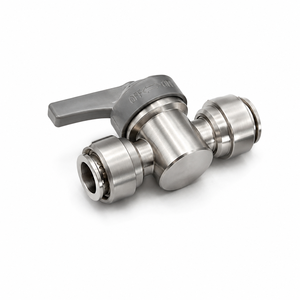 Vanne à boisseau sphérique droite en ligne SUS 316L sur mesure, raccord rapide 1/4" 3/8" pour filtre à eau RO, pièces et raccords de <span class=keywords><strong>purificateur</strong></span> - Product Image 2