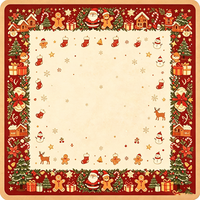 Tapis de Mahjong Américain de Noël Antidérapant, Tapis de Table de Mahjong Imprimé Village de Noël, Tapis de Jeu pour les Fêtes