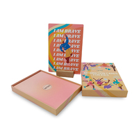 Jeu de cartes d'affirmation personnalisées écologiques pour usage familial, avec dorure holographique et bords dorés, cartes d'oracle de soins personnels et de motivation
