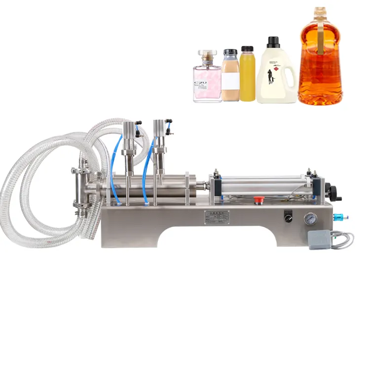 100-5000 ml yarı otomatik çift meme kendinden emişli parfüm yenilebilir yağ şişesi pistonlu sıvı dolum makinesi makineleri