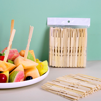 Fourchette à fruits en bambou sculpté biodégradable et compostable, mini-fourchette jetable en bambou écologique pour fruits et desserts