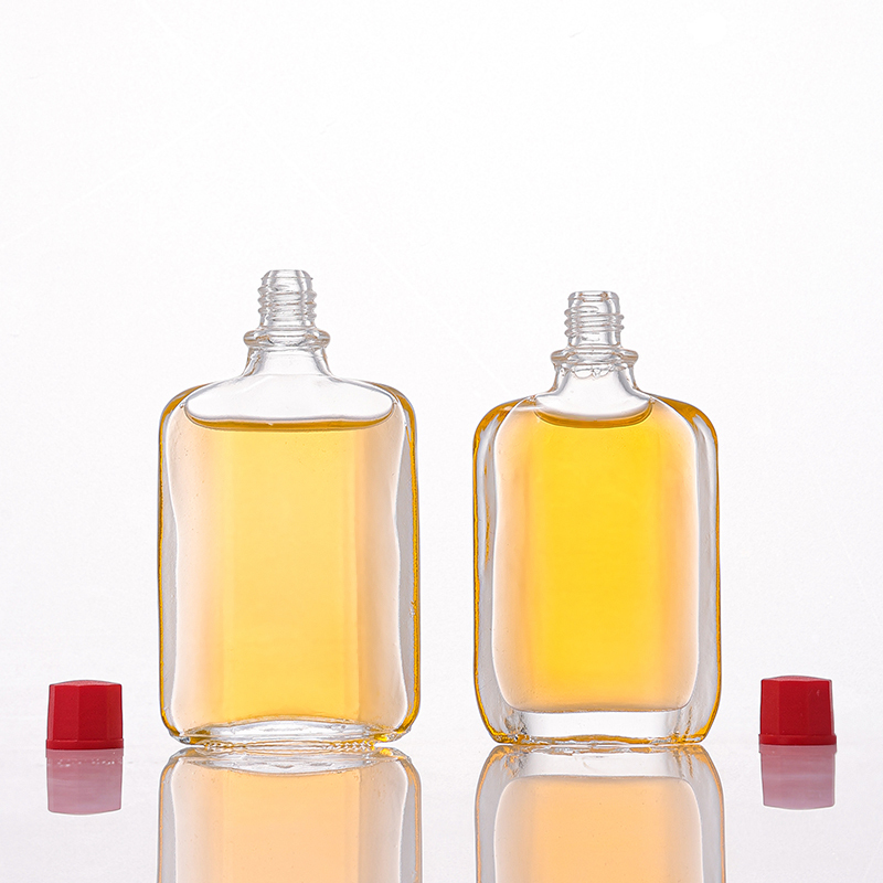 Clear Square Glass Medicated Oil Bottle