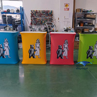Comptoir d'accueil pliable rectangulaire ovale personnalisé pour stand d'exposition et salon professionnel