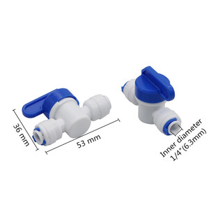 1/4 \ "OD RO robinet à boisseau sphérique en plastique droit raccords <span class=keywords><strong>de</strong></span> contrôle <span class=keywords><strong>de</strong></span> <span class=keywords><strong>tuyau</strong></span> <span class=keywords><strong>de</strong></span> connexion rapide pour boule d'eau d'osmose inverse d'aquarium - Product Image 2