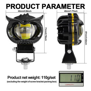 Projecteur antibrouillard 9-80V, accessoires de moto, lentille unique, design hibou, phares de nuit pour moto - Product Image 6