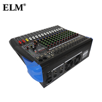 Console de mixage audio ELM KC-12 12 canaux avec 99 effets DSP, interface USB/Bluetooth, 350W, égaliseur 7 bandes en métal, écran LED pour scène
