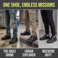 Chaussures d'entraînement pour hommes, fabriquées sur mesure, noires, basses, en tissu imperméable, résistantes aux perforations en Kevlar, semelle en caoutchouc antidérapante
