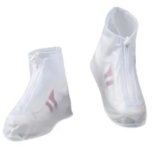 PVC TPU雨靴可重复使用防水摩托车防护鞋套PU橡胶塑料中小腿发光可回收秋季