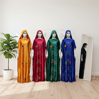 Kaftan africain Kanga pour femmes musulmanes, robe traditionnelle en polyester, maxi décontractée moderne à motifs floraux, Abaya BOUBOU avec diamants