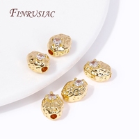 Perles entretoises plaquées or 18 carats avec zircon incrusté, de forme irrégulière, pour la fabrication de bijoux DIY faits à la main