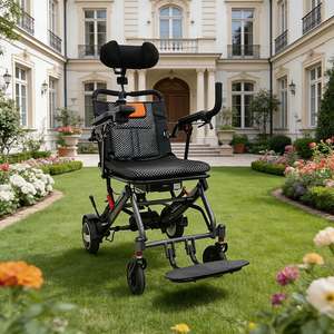 <span class=keywords><strong>Fauteuil</strong></span> <span class=keywords><strong>roulant</strong></span> électrique pliable <span class=keywords><strong>tout</strong></span>-<span class=keywords><strong>terrain</strong></span> avec pneus alvéolés avant de <span class=keywords><strong>6</strong></span> pouces et <span class=keywords><strong>roue</strong></span> motrice arrière de 8 pouces, absorption des chocs pour les déplacements en extérieur - Product Image 3