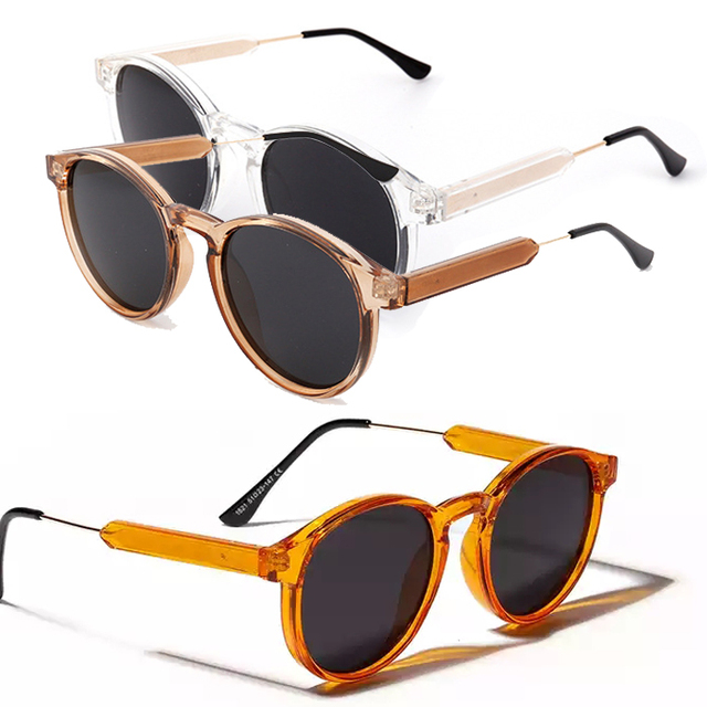 Fashion All-match Trend Sunglasses Personalized Round Frame Polarized Sunglasses Ins Trend Candy Color Black Shades Sunglasses