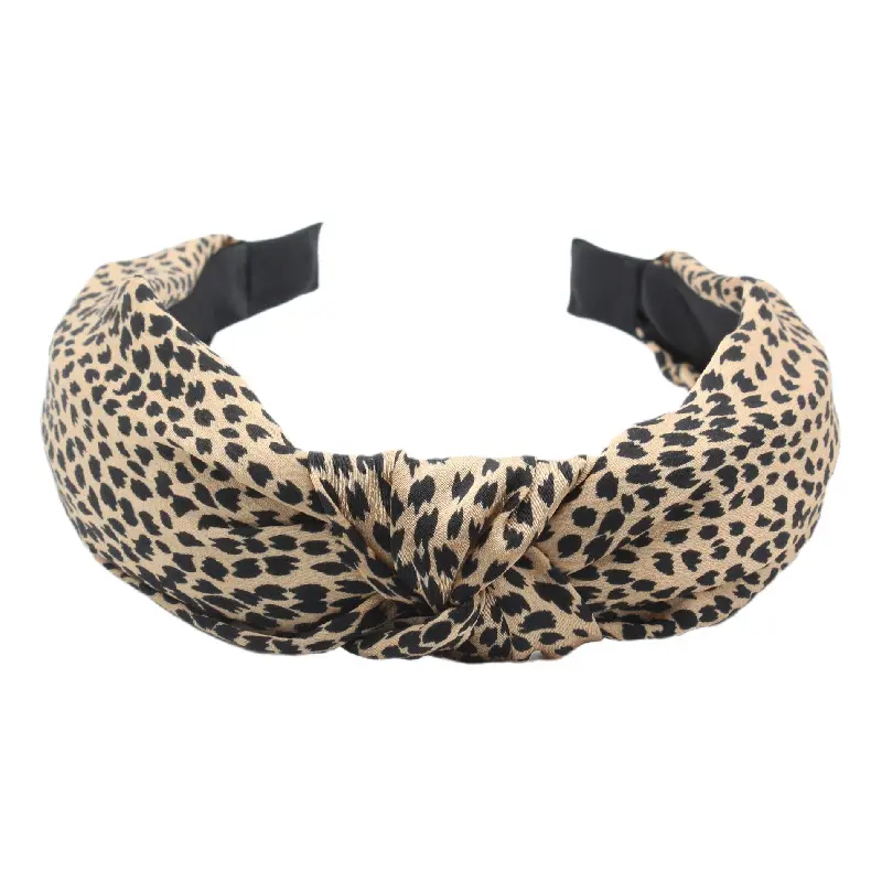 Wholesale Fashion Retro Women Leopard Printed Hair Bands Top Knot Headbands Designer Headbands for Girls women