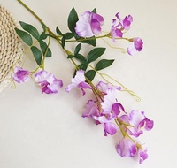 Fleurs artificielles suspendues en soie, glycine personnalisée, longues tiges, blanc, violet, bleu, forme de haricot, décoration de mariage et de maison, sur commande