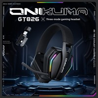 ONIKUMA GT826 Headset Gaming Tri-Mode 1000 Mah RGB 2.4G Nirkabel BT 5.4 Berkabel Driver 40mm untuk PS5 PC Switch Mobile