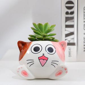 กระถางต้นไม้รูปแมวสไตล์เกาหลีน่ารัก สีเขียว ขนาดเล็ก สำหรับปลูกแคคตัส - Product Image 5